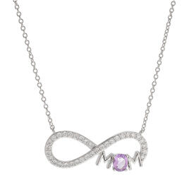 Amethyst & Cubic Zirconia Infinity Mom Necklace