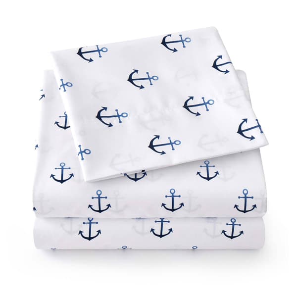 Sweet Home Collection Kids Fun & Colorful Ship Anchors Sheet Set