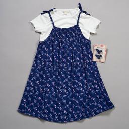 Girls (7-12) BTween(R) Short Sleeve Ribbed Tee w/ Rose Jumper