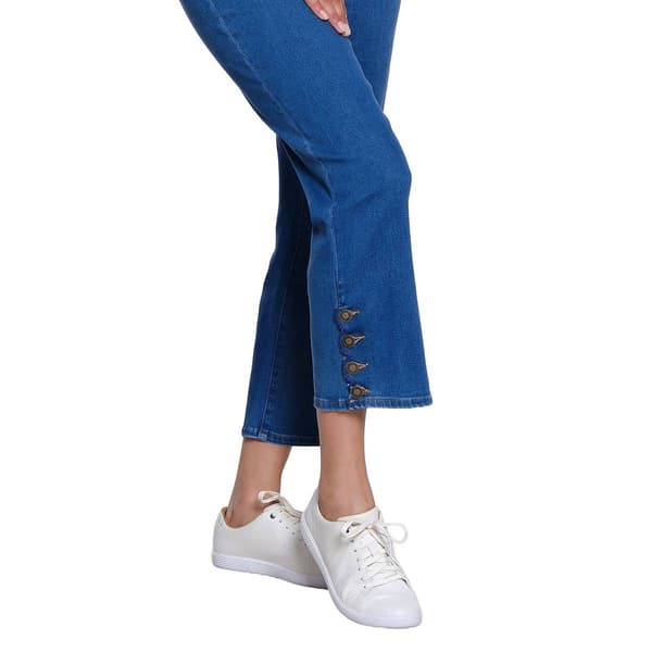 Petite Multiples 5-Pocket Button Hem Capri Jeans