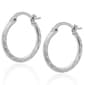 Gianni Argento 18mm Diamond-Cut Hoop Earrings - image 1