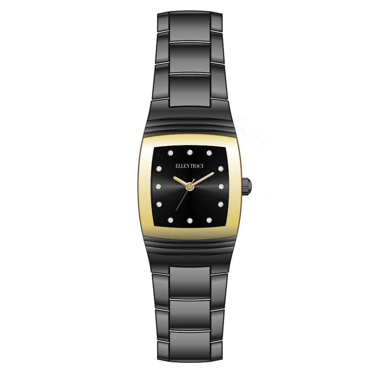 Womens Ellen Tracy 24mm Tonneau Bezel Bracelet Watch -...