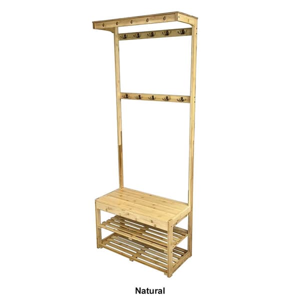 eccostyle™ Solid Bamboo Entryway Hall Tree w/ Storage Area