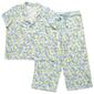 Womens Jessica Simpson Short Sleeve Lemon Flower Capri Pajama Set - image 1