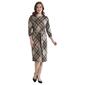 Womens Chetta B 3/4 Sleeve Tie Waist Plaid Hacci Dress - image 1