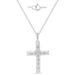 Nova Star® Sterling Silver Lab Grown Diamond Cross Pendant