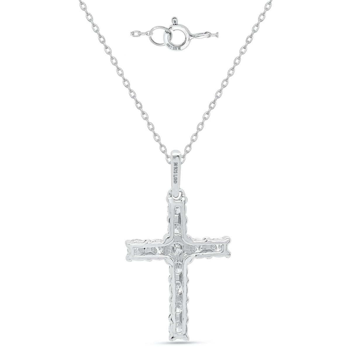Nova Star® Sterling Silver Lab Grown Diamond Cross Pendant