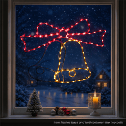 Northlight LED Lighted Bow 4 Function Christmas Window Silhouette