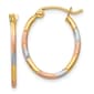 Gold Classics&#40;tm&#41; White & Rose Diamond Hoop Earrings - image 1