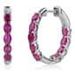 Gemstone Classics(tm) Oval Lab Grown Ruby Inside Out Hoop Earrings - image 1