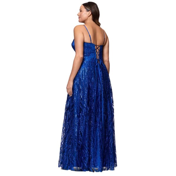 Juniors Plus Blondie Nites Glitter Sweetheart A-Line Dress