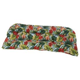 Jordan Manufacturing Outdoor Floral Settee Cushion - Aqua/Coral