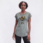 Womens Tru Self Cuffed Dolman Sunflower Vase Applique Marled Tee - image 1