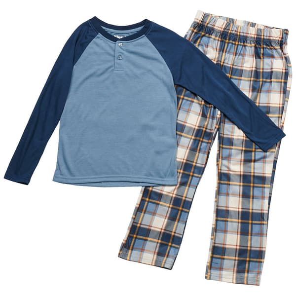 Boys (6-14) Sleep On It(R) Color Block Henley Pajama Set - image 