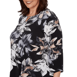 Plus Size Alfred Dunner Classics 3/4 Sleeve Floral Blouse