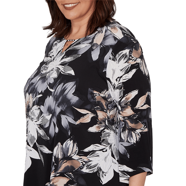 Plus Size Alfred Dunner Classics 3/4 Sleeve Floral Blouse