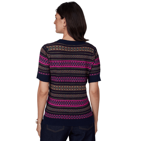 Petite Ruby Rd. English Countryside Mixed Fair Isle Sweater