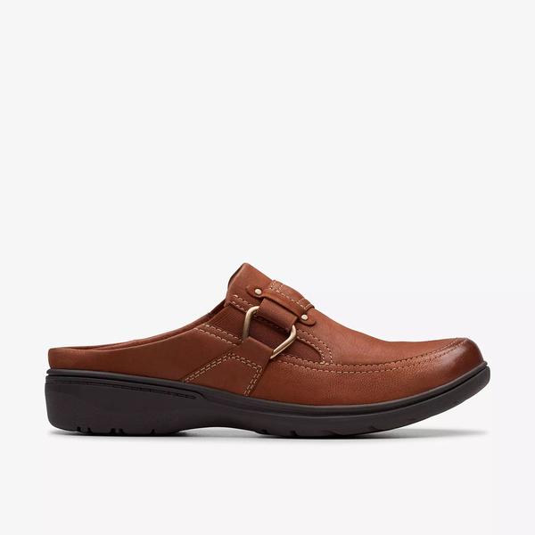 Womens Clarks Carleigh Viola British Tan Clogs
