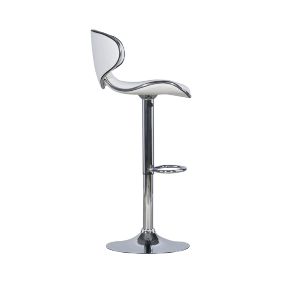 Linon Home Decor Beldon White Faux Leather Adjustable Barstool