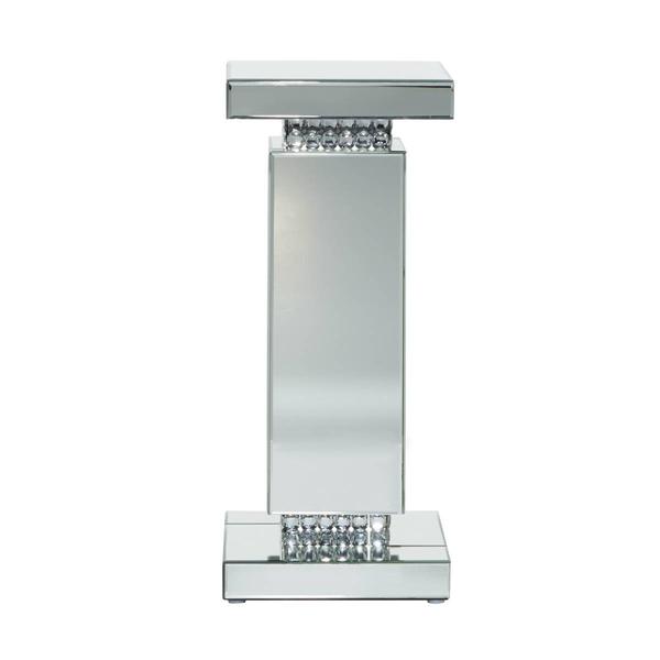 9th & Pike® Silver Wood Glam Pedestal Table