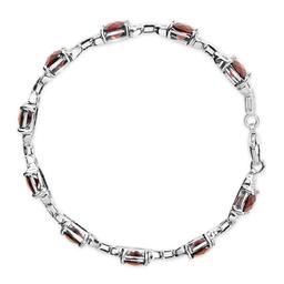 Haus of Brilliance Red Garnet & Diamond Accent Tennis Bracelet