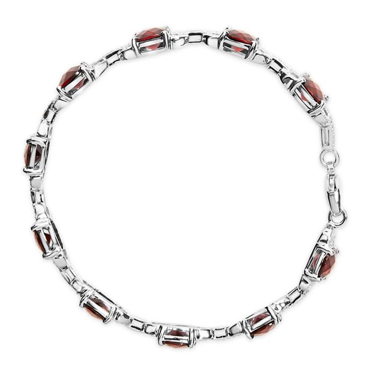 Haus of Brilliance Red Garnet & Diamond Accent Tennis Bracelet
