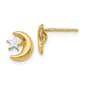 Gold Classics&#40;tm&#41; 14kt. Polished & Rhodium Moon & Star Earrings - image 1