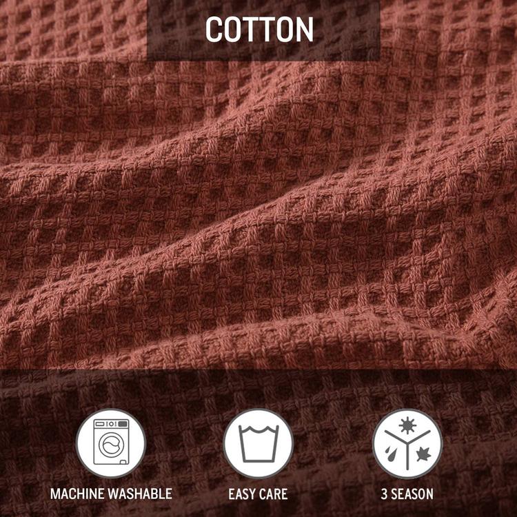 Eddie Bauer Solid Waffle 100% Cotton Blanket