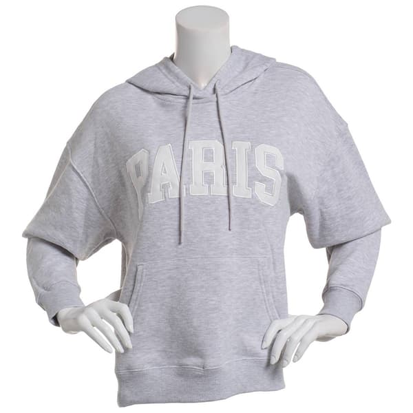 Juniors Pink Rose Paris Fleece Hoodie - image 