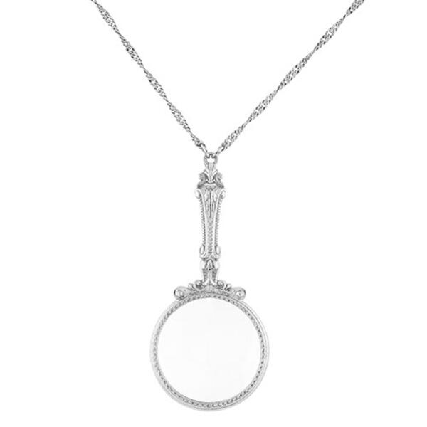 Signature 1928 Silver Magnifying Pendant Necklace - image 