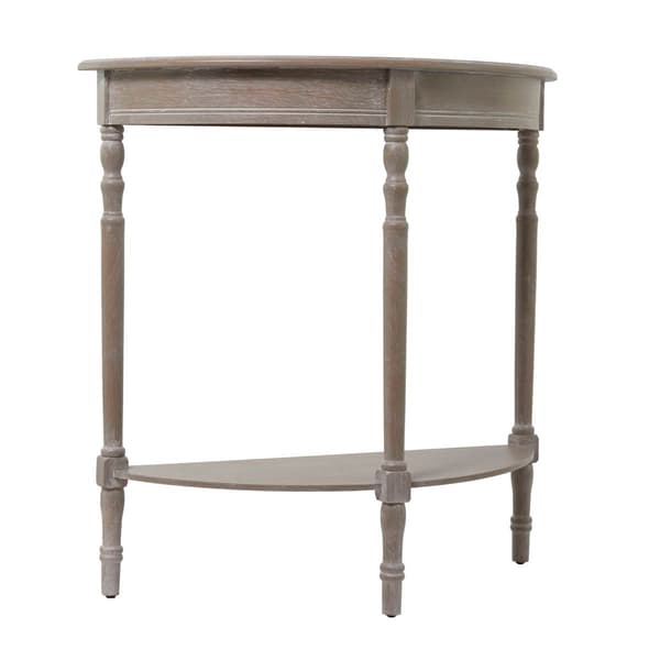 9th & Pike® Light Brown Traditional Half Moon Wood Console Table