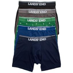 Mens Lands End 5pk. Knit Boxer Briefs - Green/Grey