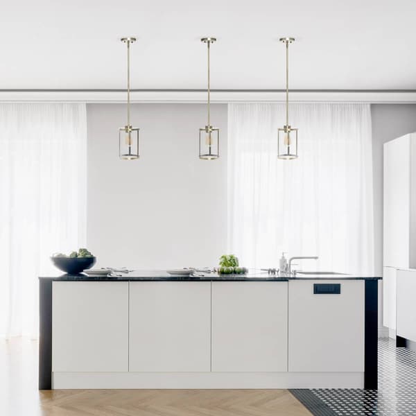 Lalia Home 1-Light Adjustable Cylindrical Clear Glass Pendant