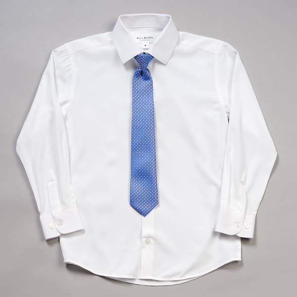 Boys &#40;8-20&#41; Bill Blass Long Sleeve Dress Shirt & Tie Set - White