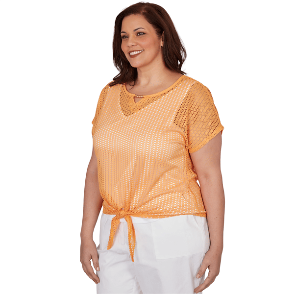 Plus Size Hearts of Palm Fun in the Sun Textured Knit Blouse