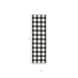 HomeRoots Black & Ivory Indoor Outdoor Runner Rug
