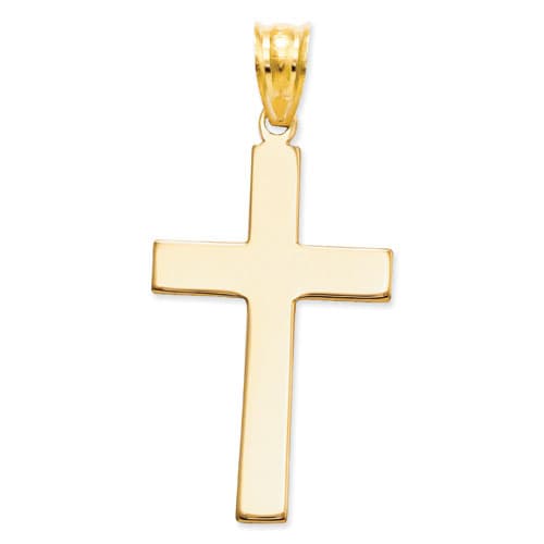 Unisex Gold Classics&#40;tm&#41; 14kt. Polished Yellow Gold Cross Pendant - image 