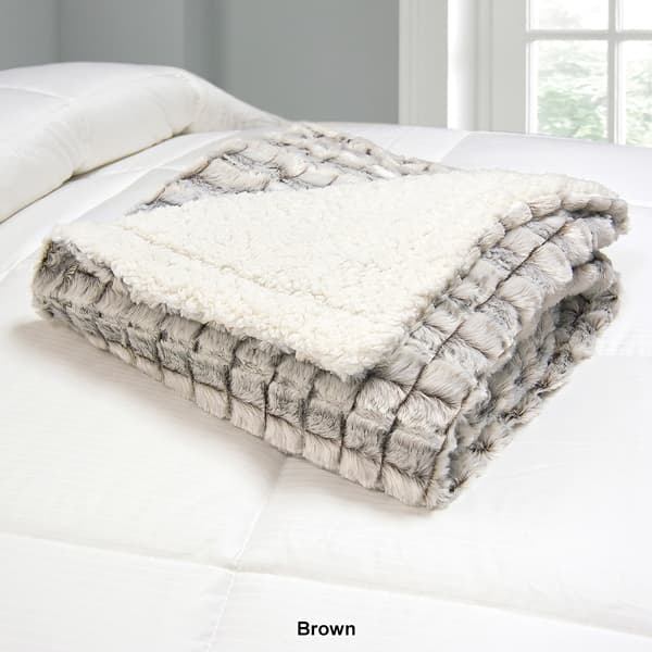 Blue Ridge Home Fashions Micromink/Sherpa Throw