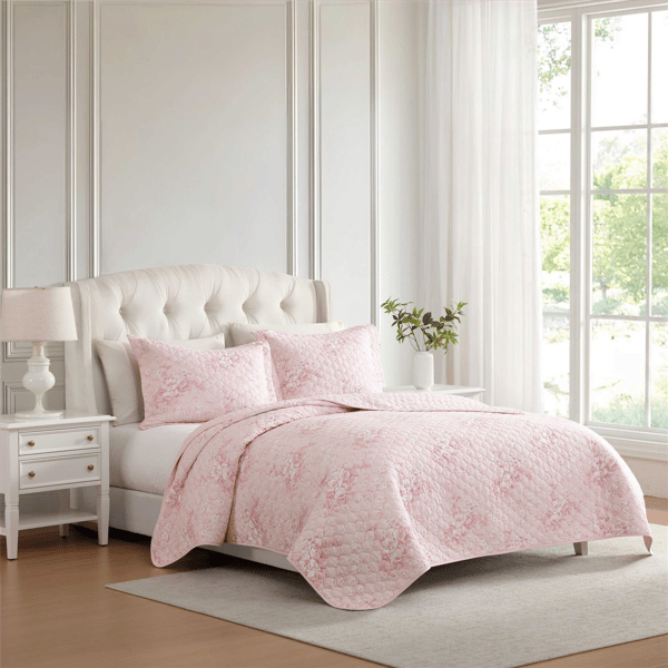 Laura Ashley Toile Delightful Reversible Qulit Set