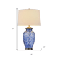 HomeRoots 28in. Blue Swirl Glass Table Lamp with Empire Shade - image 2