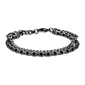 Mens Lynx Antique Black Finish Stainless Steel Layered Bracelet - image 1