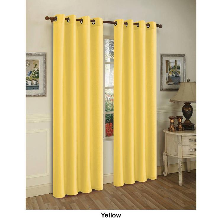 J&V Textiles Faux Silk Grommet Curtain Panels