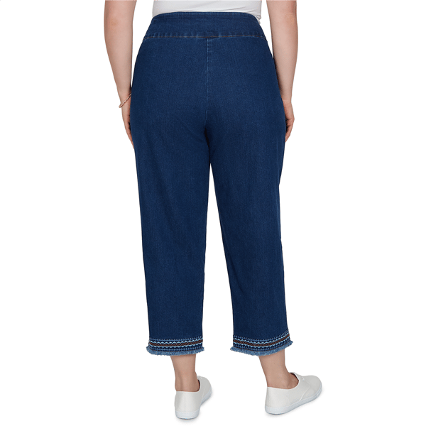 Plus Size Alfred Dunner Tuscany Pull On Aztec Embroidered Jeans