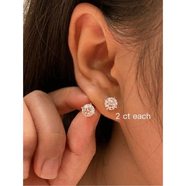 Saffron 2ctw. Moissanite Stud Earring with GRA Certification Card