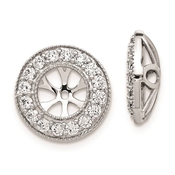 Pure Fire 14kt. White Gold Lab Grown Diamond 6mm Earring Jackets - image 