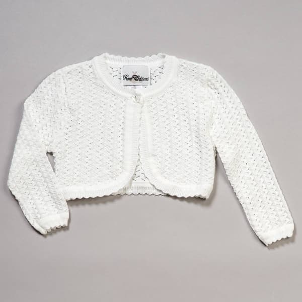 Toddler Girl Rare Editions Scalloped Crochet Cardigan - image 