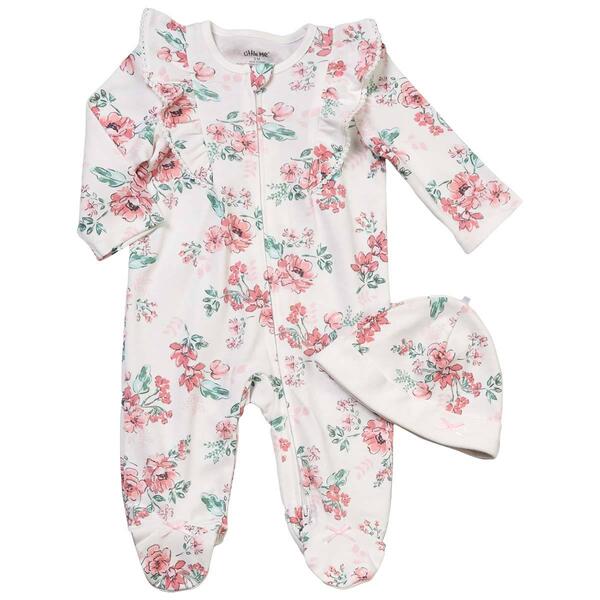 Baby Girl &#40;NB-9M&#41; Little Me Whimsical Floral Footie Pajamas - image 