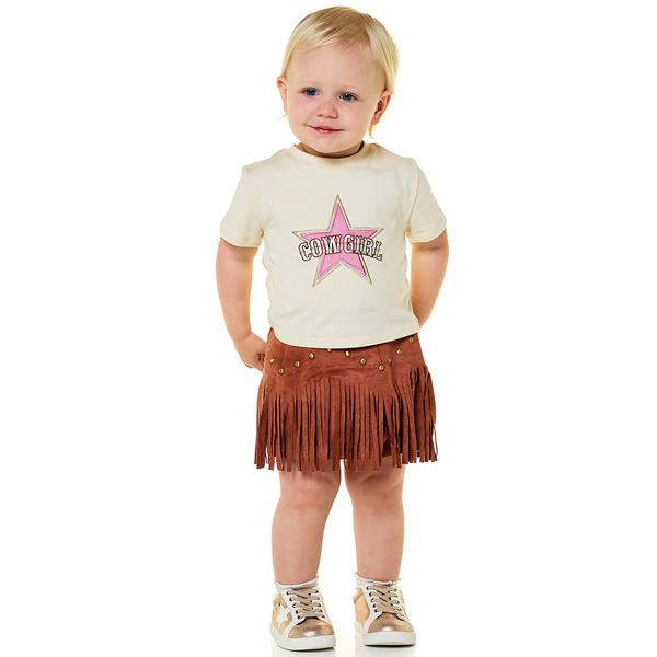 Toddler Girl Rare Editions Cowgirl Tee & Fringe Skort Set