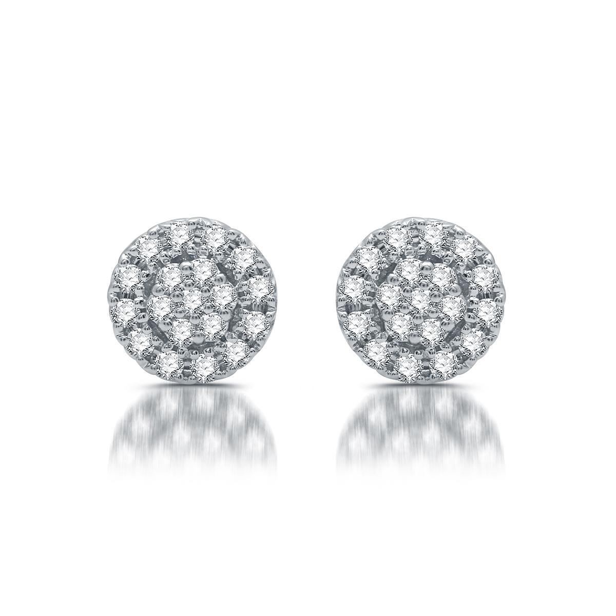 Nova Star® Sterling Silver 1/4ctw. Lab Grown Diamond Round Studs
