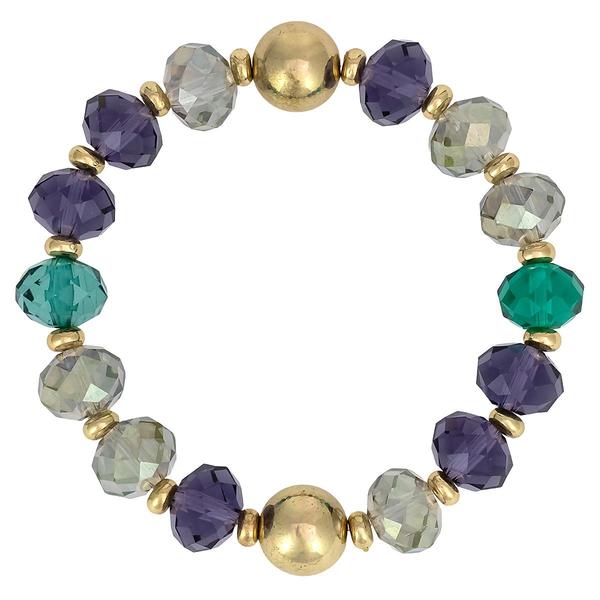Ashley Cooper(tm) Single Row Multi-Colored Beaded Stretch Bracelet - image 